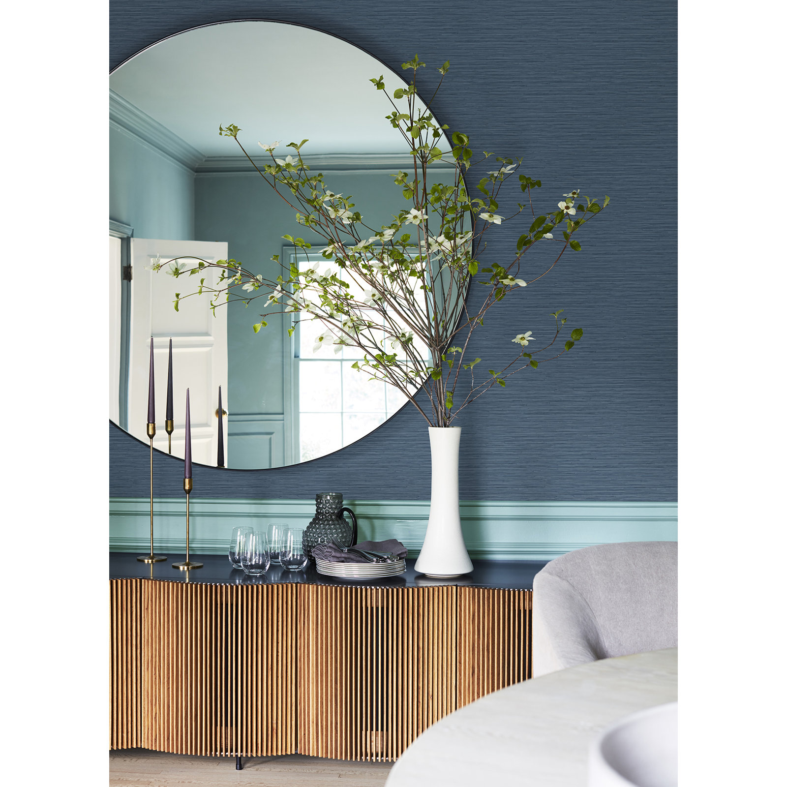 Harwell Unpasted Vinyl Wallpaper Roll, Blue