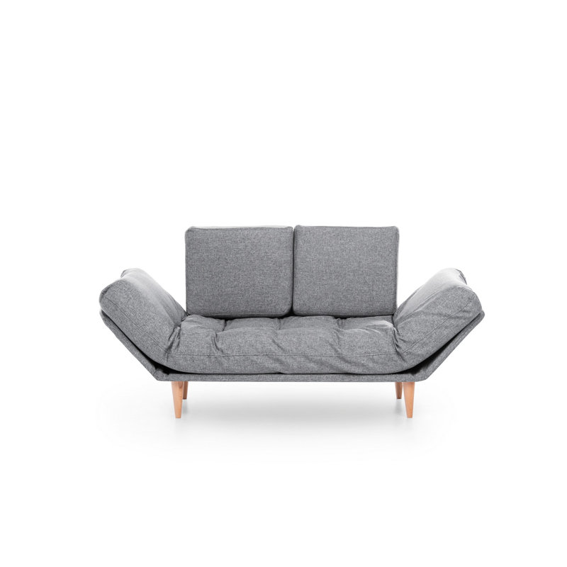 Halcombe 78.74" Linen Flared Arm Sleeper, Gray