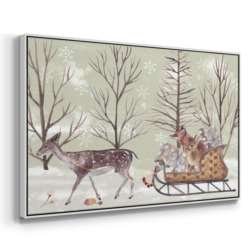Christmas Time II, toile tendue avec châssis, H 27 po x l 41 po x P 2 po, Toile avec cadre blanc