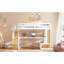Lit mezzanine double avec bureau, tablettes, tiroirs