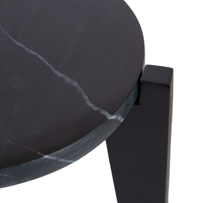 Support pour plante rond 2 pièces Durham, Noir