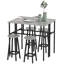 HOMCOM 6-Piece Breakfast Bar Table and Stools Set Counter Height-245073377-245073376