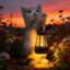 Statue de jardin pour chat 10 pouces avec lanterne solaire, statue solaire, décoration en résine pour patio, pelouse et espaces extérieurs