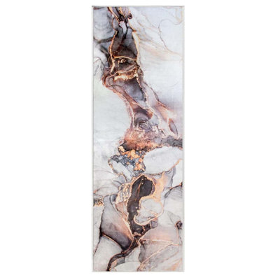 Runner Rug, Luxury Modern Abstract Marble Texture Carpet For Entryways Hallways Bedroom Laundry Room Kitchen Floor Runner (Pink, 18"X60")