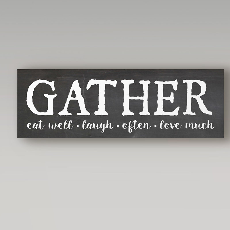 Keishawna «Gather», art textuel sur toile tendue, H 16 po x l 47 po