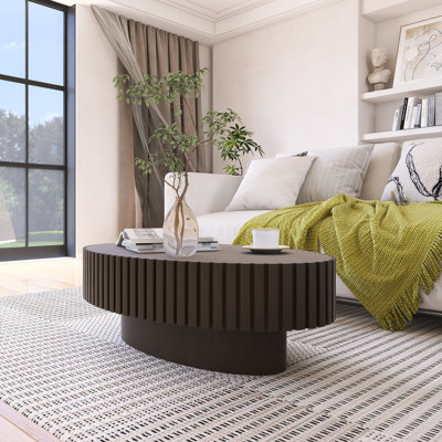 Table basse ovale en bois