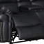 Ensemble de canapé inclinable manuel en similicuir: 3 places avec deux fauteuils inclinables et 2 places avec console centrale, réglable de 90 ° à 160 °, noir-116975486