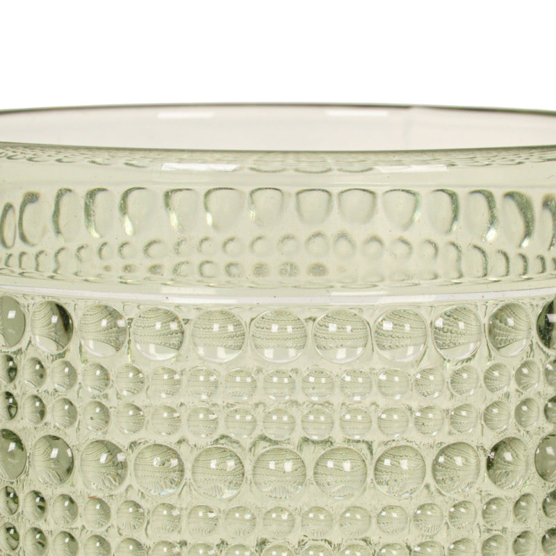 Verres ronds en verre à pois surélevés, Vert