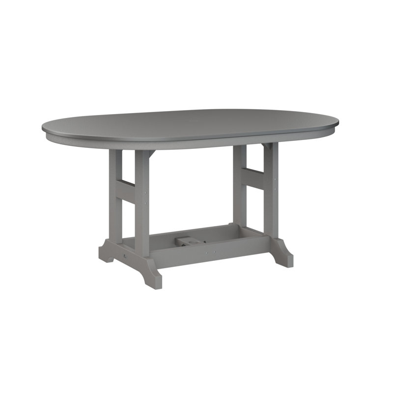 Table de bar Berlin Classic, Acier inoxydable martelé, Gris clair, H 35,5 po x l 64 po x P 44 po
