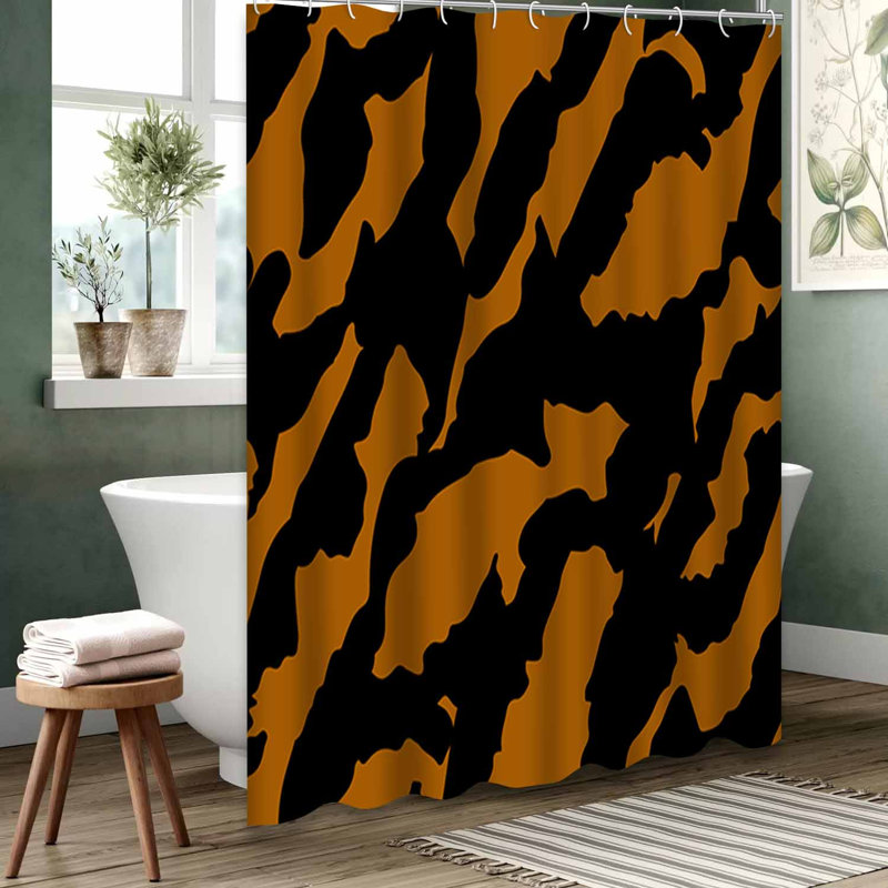 Rideau de douche imperméable doré, rideaux de douche pour la salle de bain avec 12 crochets, 72" L x 78" W
