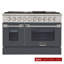 KUCHT Professional 48 po 6,7 pi cu Cuisinière au gaz naturel avec brûleurs scellés, plaque chauffante et deux fours - une convection - en acier inoxydable avec porte de four gris ciment-50147978-94094659