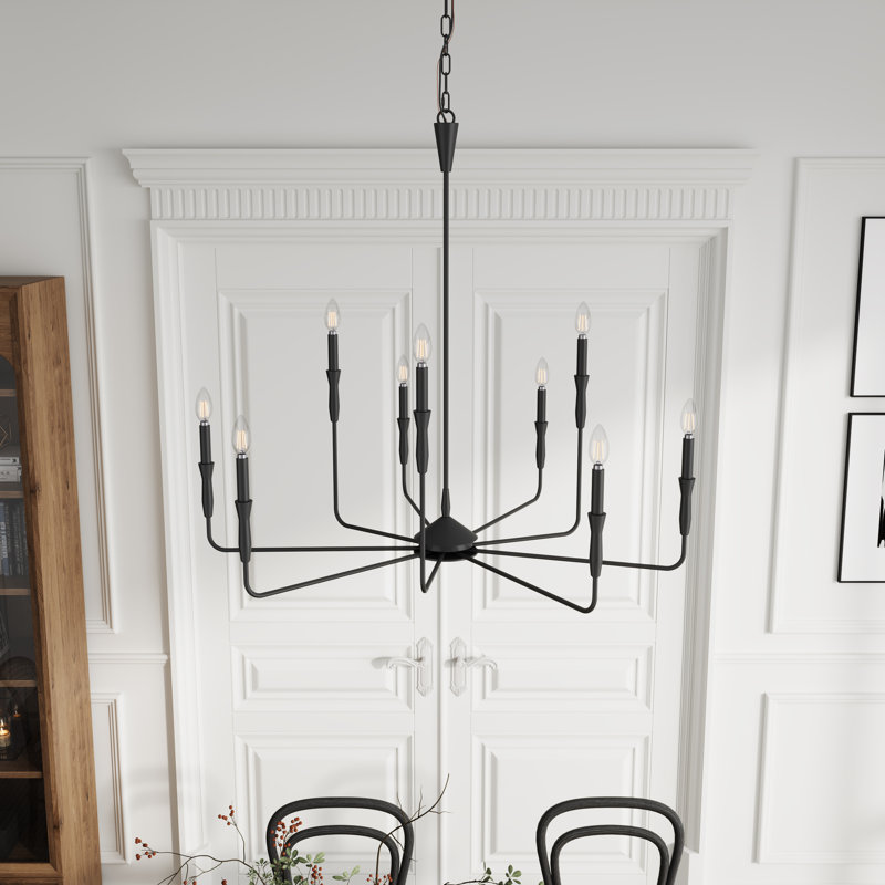 Luminaire de style chandelier rustique industriel moderne à 9 lumières Bollinger