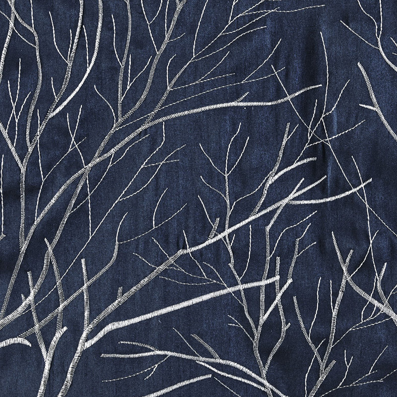 Cantonnière Gracie Mills Saffron Botanical, Bleu marine