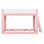 Lit superposé bas simple, lit superposé convertible en bois avec échelle réversible et barrières de sécurité, rose et blanc-1518713980-1518713976