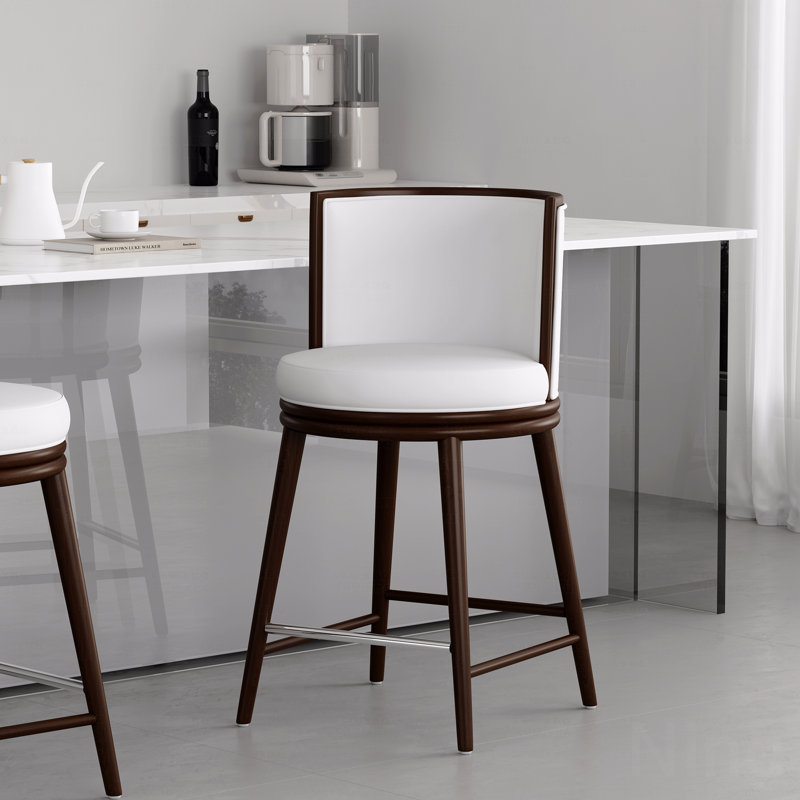 Tabouret de comptoir, 37.6" H x 20.9" W x 21.7" D, Blanc