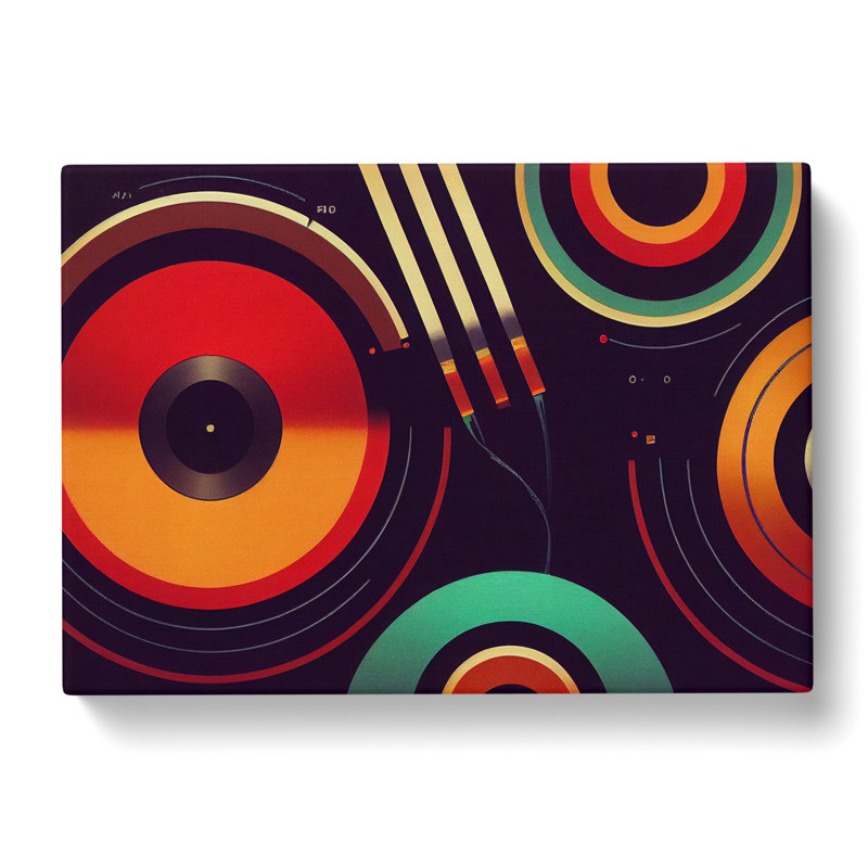 Interesting Vinyl Record Art - Wrapped Canvas Print, 35cm H x 50cm W x 3cm D