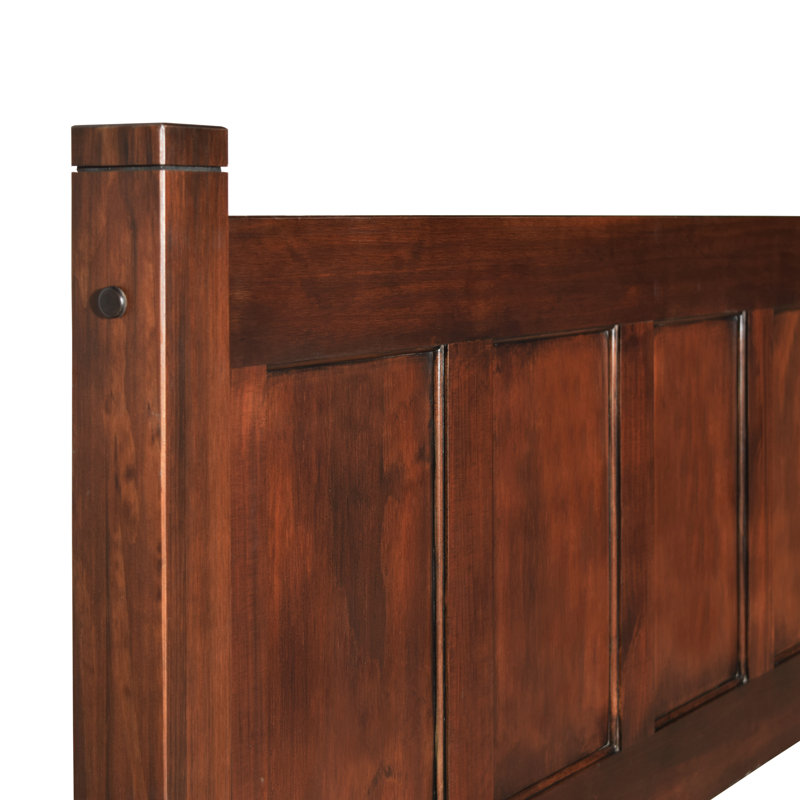 Lit plateforme en bois massif Shaker, Cerisier, Simple