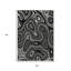 Tapis intérieur / extérieur géométrique lavable noir et ivoire 5 pi x 8 pi
