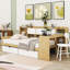 Lit de jour en bois avec armoires, bureau et tiroirs-876605289-876605294