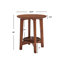 Table de bout ronde Mid-Century en bois avec tablette flottante, mobilier d'appoint, finition châtaignier chaud pour le salon Amarius