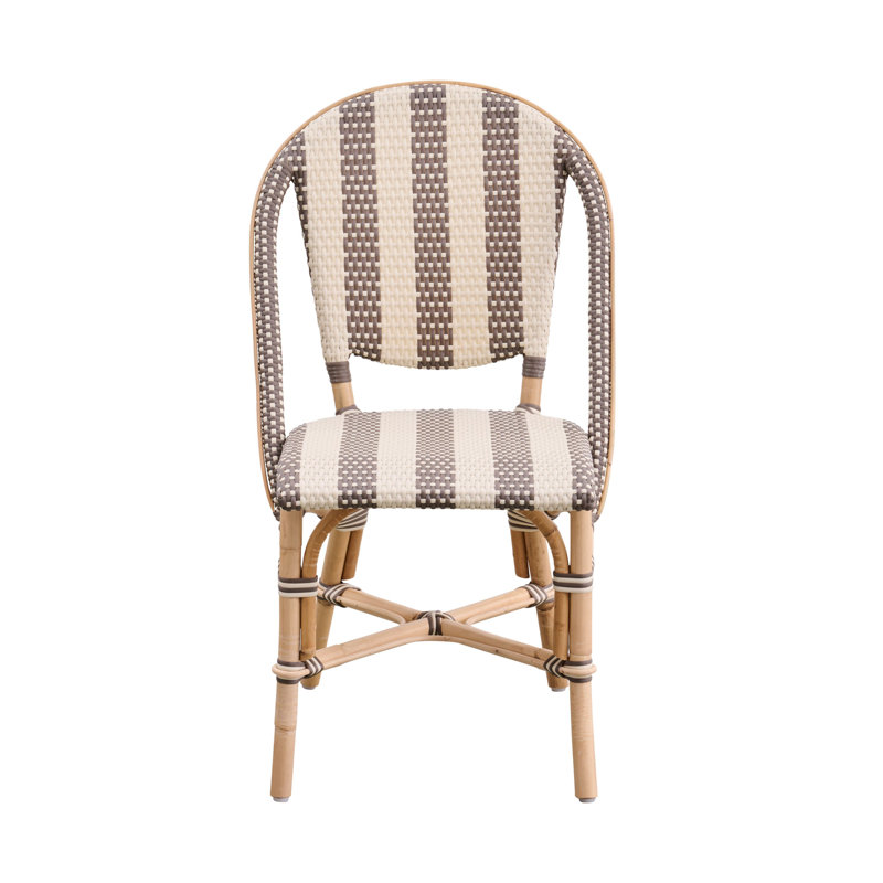 Affaire Sofie Stripe Dining Side Chair, Cappuccino/Ivory