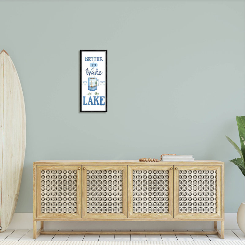 «Better To Wake At Lake Coffee», estampe numérique par Deb Strain, Giclée encadrée noir minuit, H 24 po x l 10 po x P 1,5 po