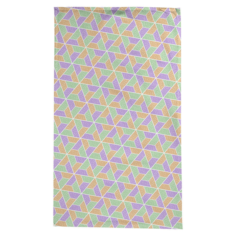 Leffel Trapezoids Tablecloth, Green/Purple/Orange