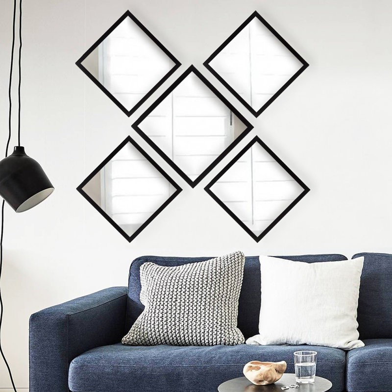 Mundy Flat Wall Mirror, Black