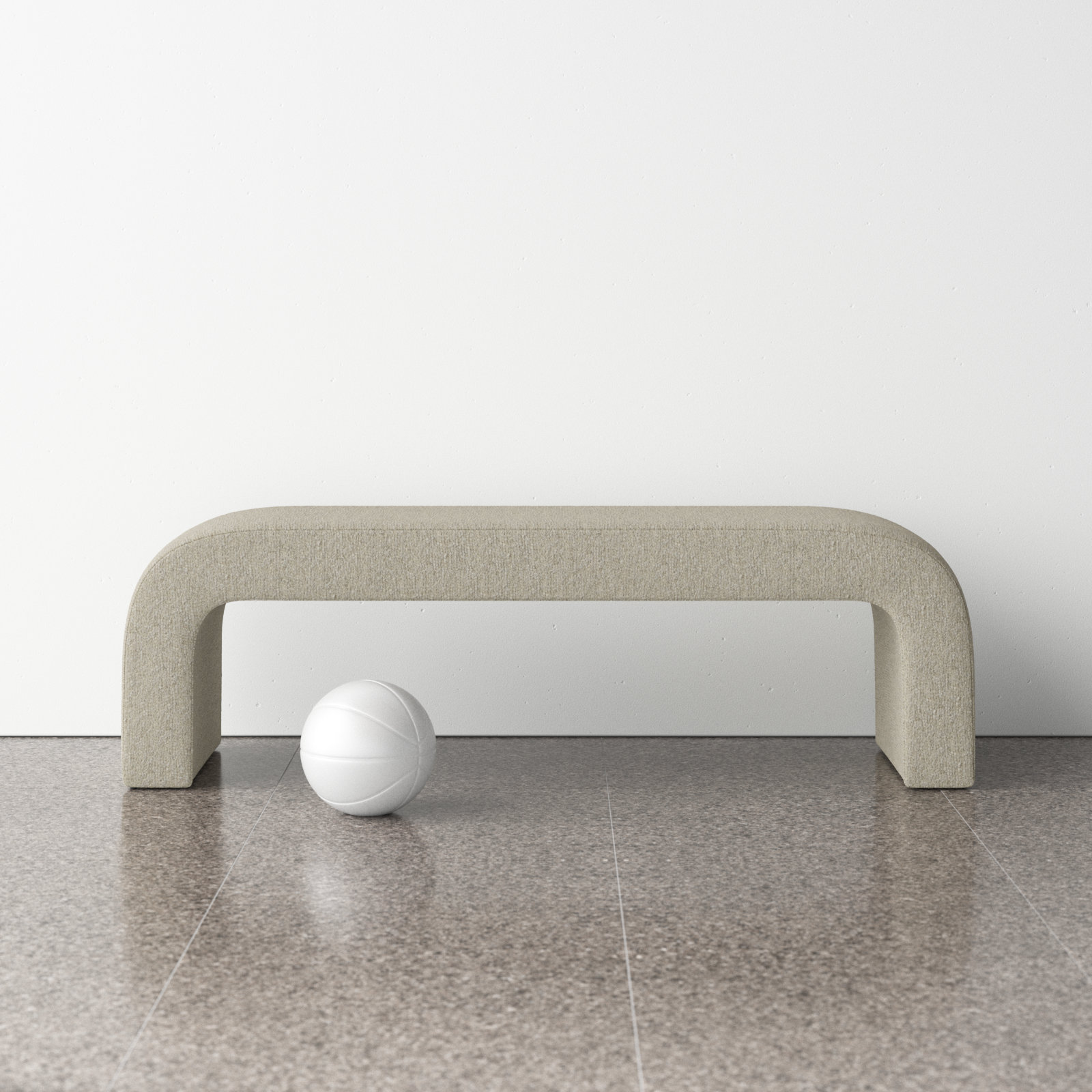 Daine 62" Linen Bedroom Bench, Light Brown Polyester