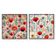 Gnaphale - ensemble de 2 collages carrés botaniques abstraits-101849130-101849135