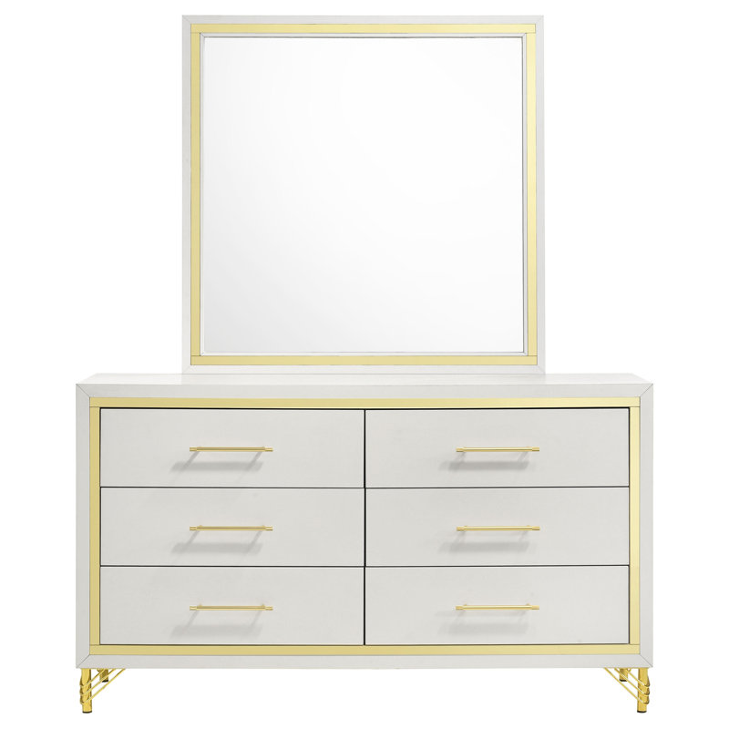 Commode 6 tiroirs avec miroir Malcolm
