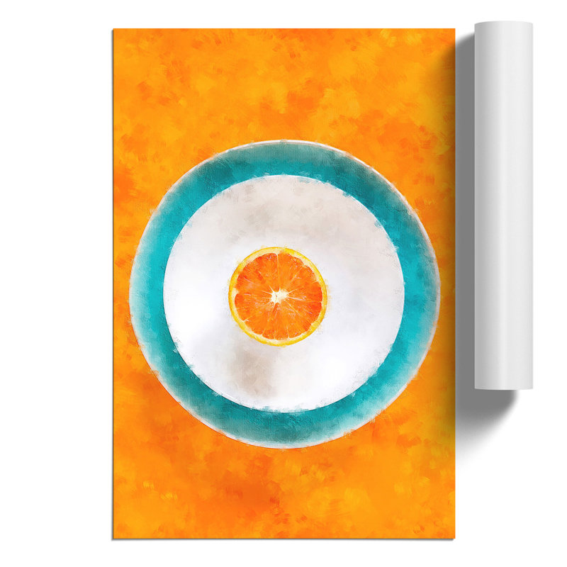 Orange Circles - No Frame Print, 42cm H x 30cm W x 0.1cm D