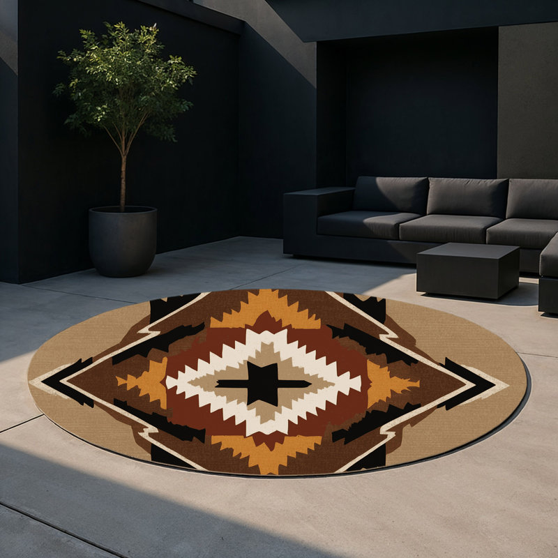 Dust Trail Indoor And Outdoor Area Rug, Round 5'