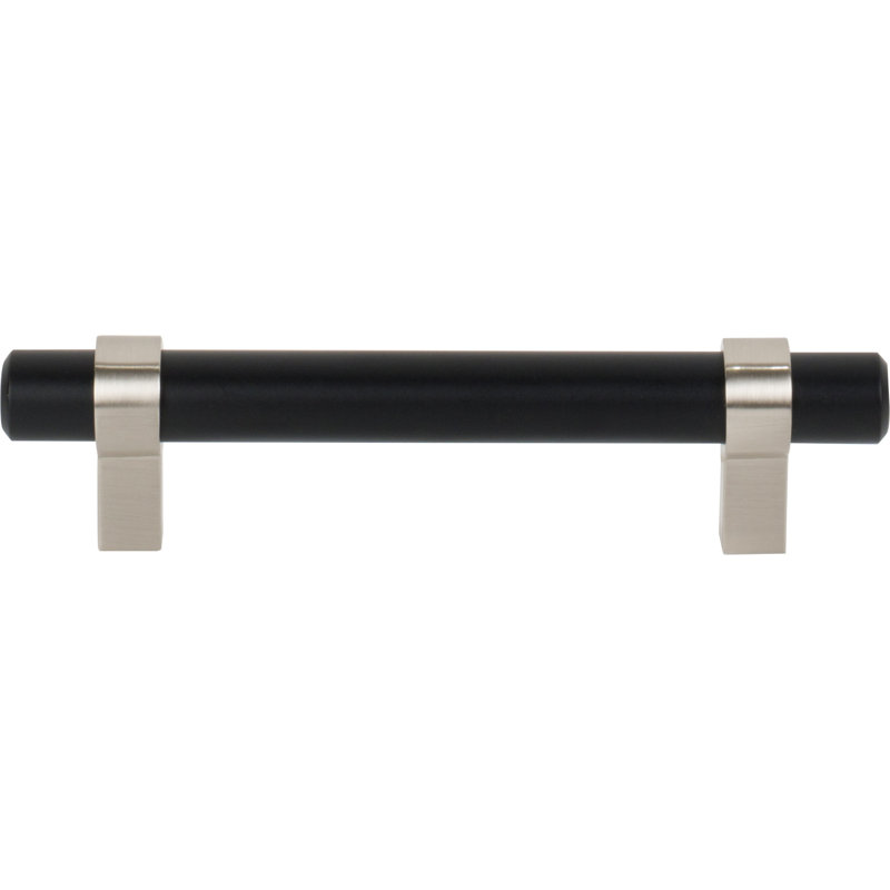 Key Grande Bar / Handle Pull, Matte Black w/Stain Nickel