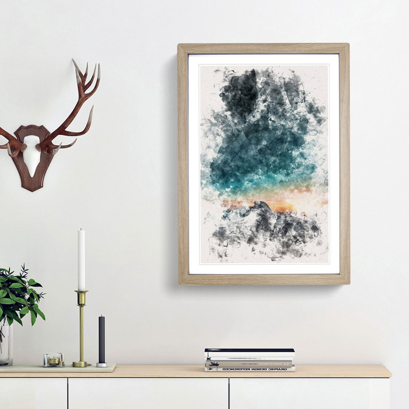 Stars Above California - Picture Frame Graphic Art Print, Oak Framed, 33cm H x 24cm W x 2cm D