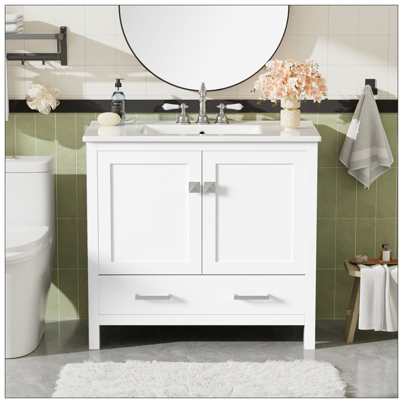 Meuble-lavabo pour salle de bain, Blanc