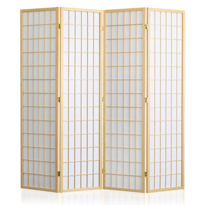Solid Pine Wood Room Divider, 4/6/8 Panels Folding Privacy Screen, Minimalist Natural Wood Finish, Black/Natural