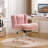 Swivel Adjustable Office Chair With Metal Base, Artificial Rabbit Hair Home Office Chair, Plush Vanity Chair-408035535