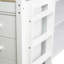 Lit mezzanine 4 en 1 blanc avec armoires de rangement, bureau coulissant et dispositifs de sécurité - lit parfait pour les petites pièces