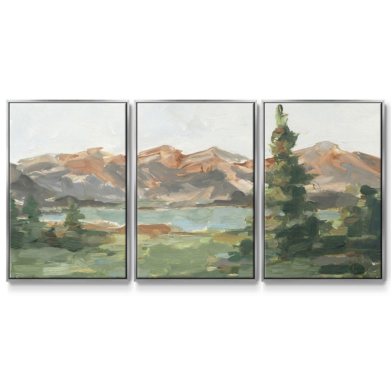 Rusty Mountains II, 3 pièces, H 36 po x l 75 po x P 2 po, Argent