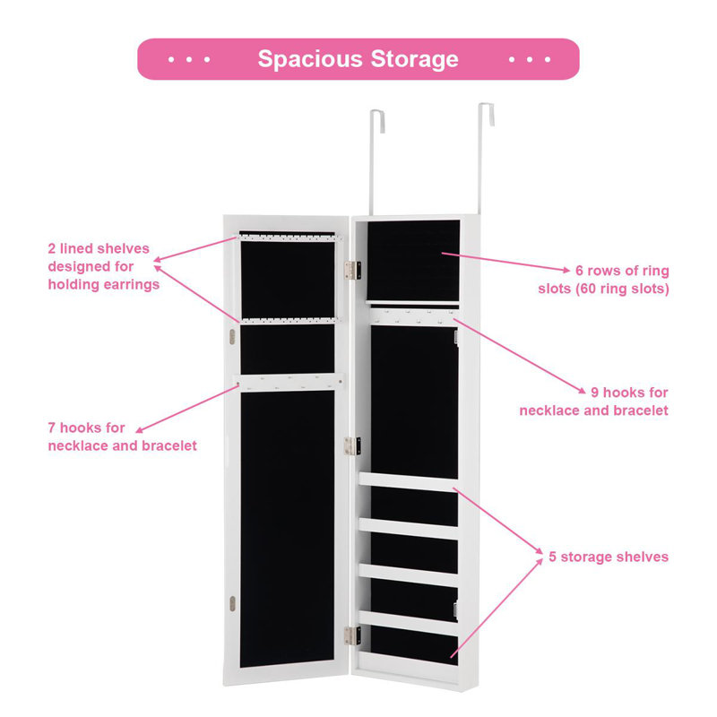 Armoire à bijoux avec miroir Cavett