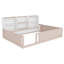 Lit plateforme pleine grandeur en bois avec barrière de sécurité et tablettes de rangement latérales-1807357347