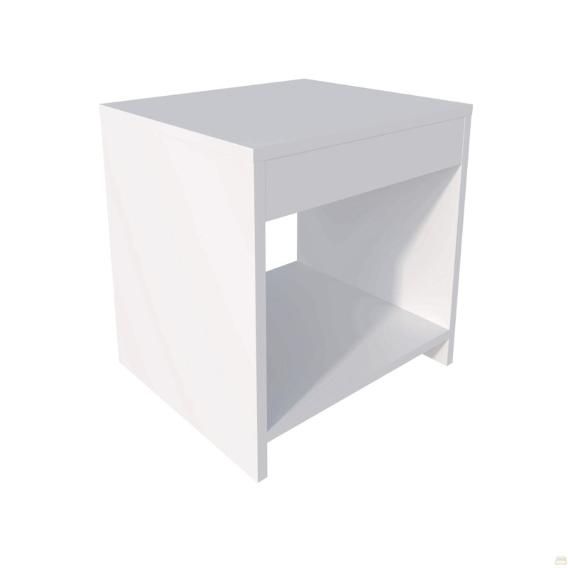 Table de chevet avec rangement ouvert, Blanc