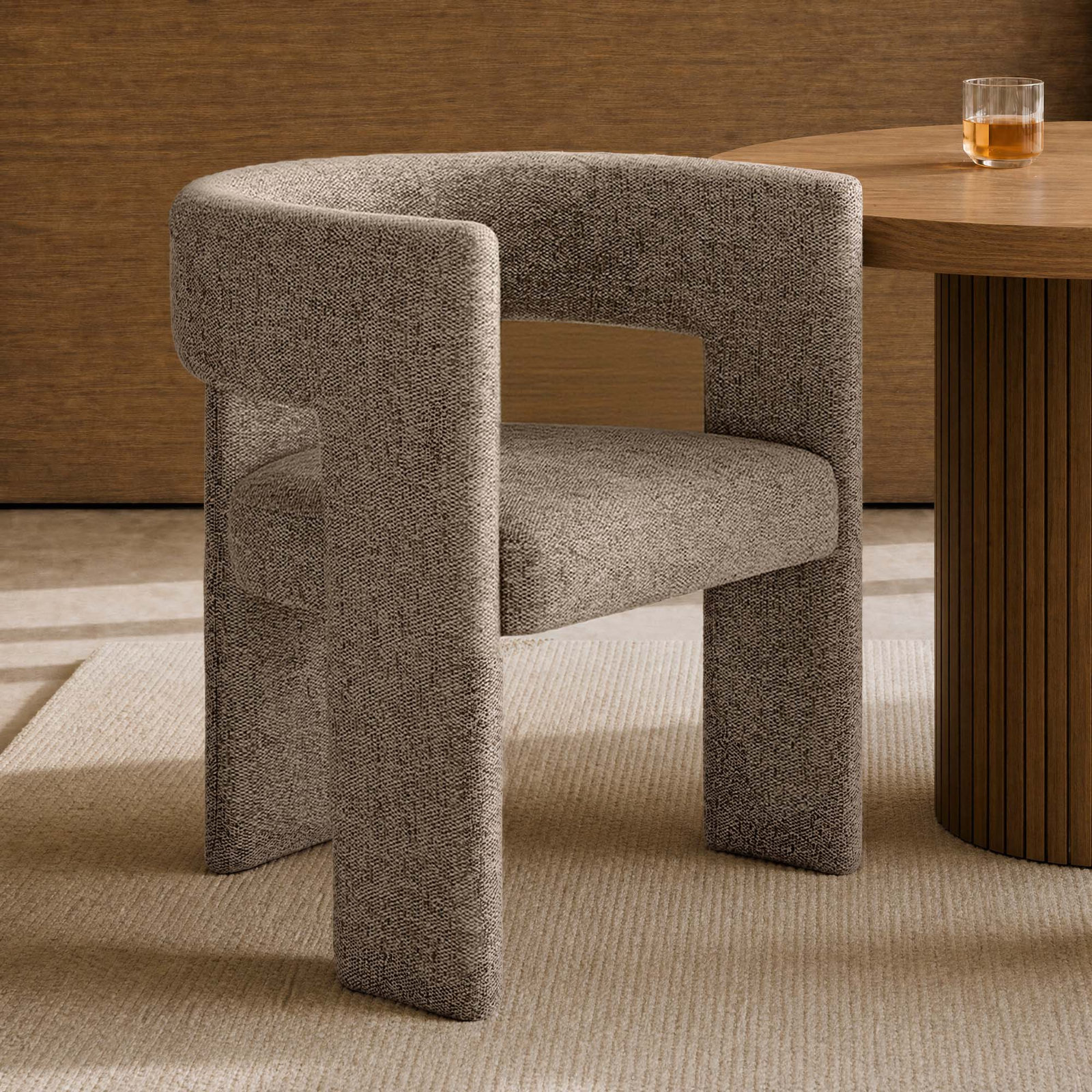 Linen Dining Armchair, Ojai Earth