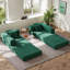 Canapé-lit 78,7 po en velours côtelé vert, canapé de salon compact, canapé convertible 5 en 1 avec 2 coussins, aucun assemblage requis, canapé sans os, tissu amovible pour animaux de compagnie-1148985111-1148985108-1148985109