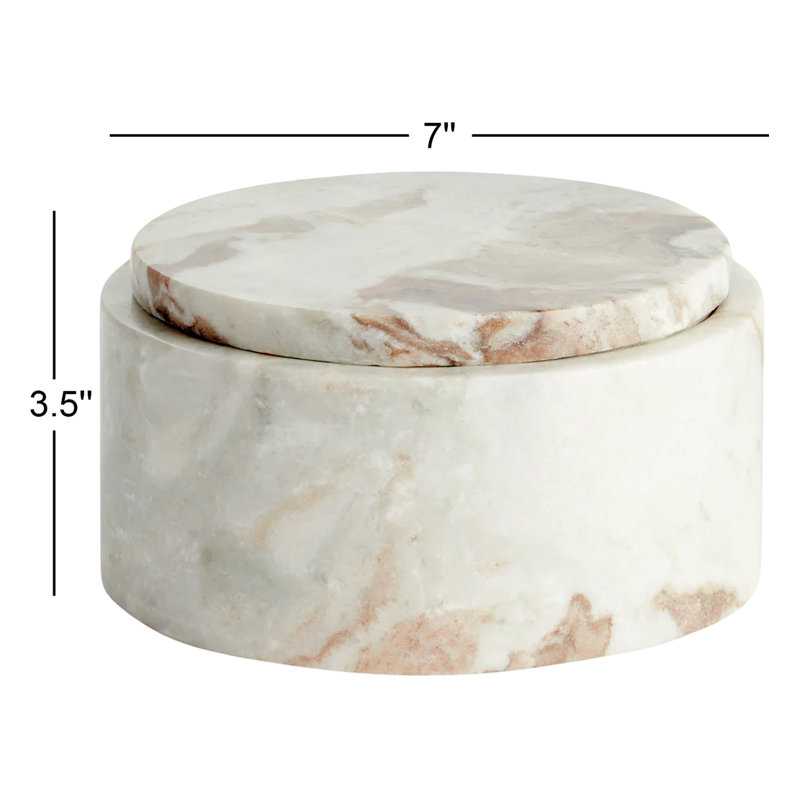COFFRET ROND JAQUELINE, H 3,5 po x l 7 po x P 7 po