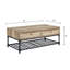 Table basse fonctionnelle de 110 lb au poids envoûtant avec chêne et gris sable