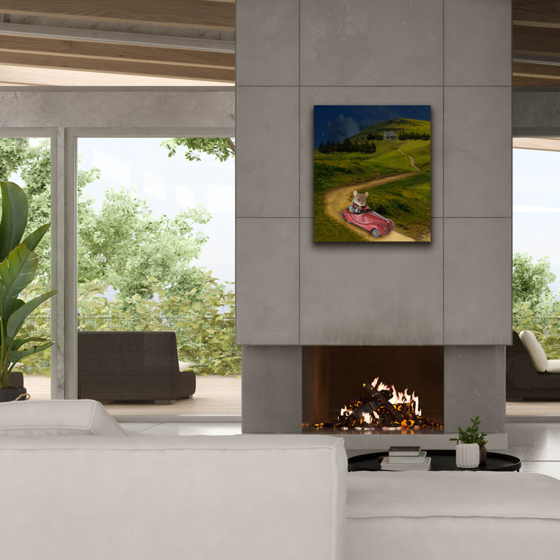  'Mouse In Toy Car' by John Hovenstine Canvas Wall Art, 26" x 30", 30" H x 26" W