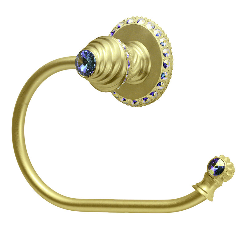 Caché ll large swing tissue smooth ring right with 42 rivoli Swarovski Clear Crystals  in Gilded Mercury, Silver/Clear
