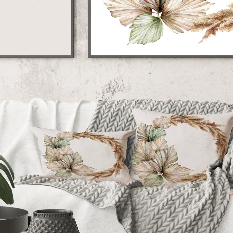 Floral Throw Pillow, 16" x 16"